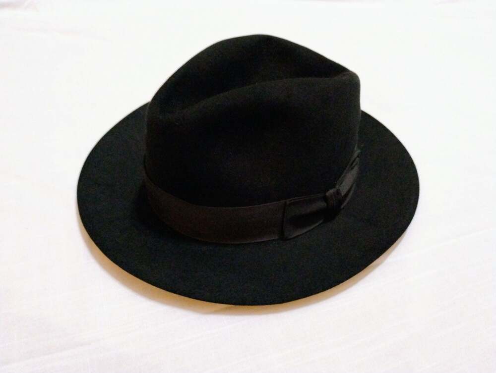 Vintage Dobbs New York Fedora | Black Fur Felt | Size 7 1/4